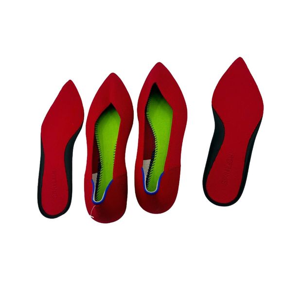 ROTHY'S Women's Comfortable Pointed-Toe Knit Upper Flats in Red Size 7.5 NWOB - Picture 13 of 14
